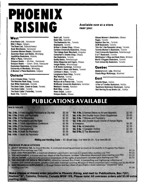 Phoenix Rising - Psychiatric Survivor Archives of Toronto