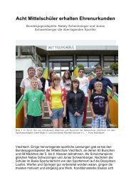 Acht Mittelschüler erhalten Ehrenurkunden - Magix