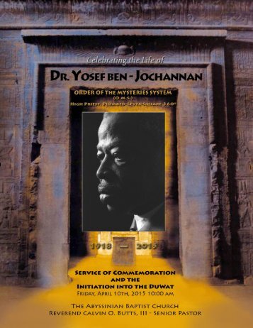 Dr. Yosef Ben-Jochannan Funeral Program