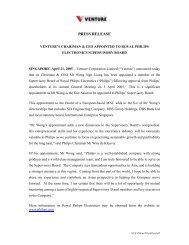 PRESS RELEASE - Venture Corporation Limited