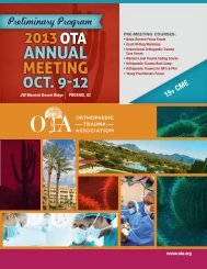 Preliminary Program 19+ CMe - Orthopaedic Trauma Association