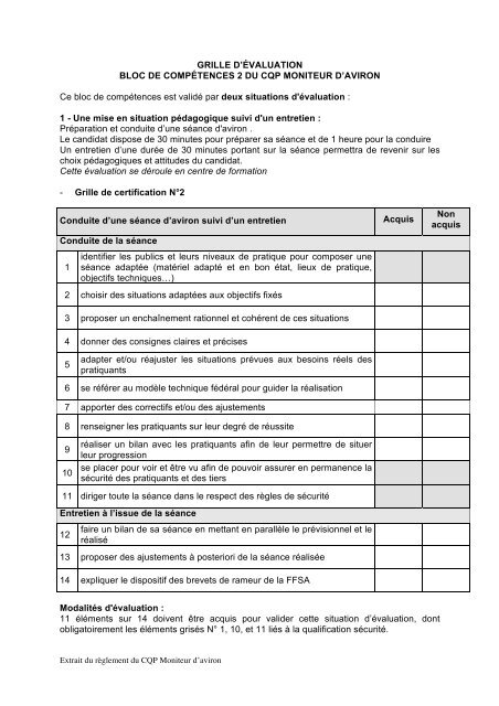 Grille d'évaluation CQP MA  BC2