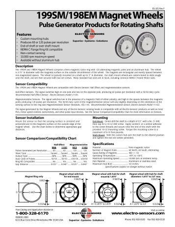 199SM/198EM Magnet Wheels - Electro-Sensors, Inc.