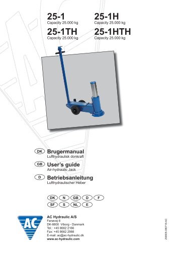 AC Hydraulic 25-1, 25-1H, 25-1TH, 251HTH - Flex1one