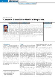 Ceramic Based Bio-Medical Implants - IFGL Bio Ceramics Limited