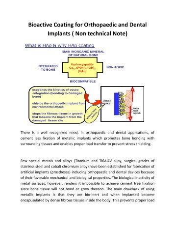 Bioactive Coating for Orthopaedic and Dental Implants - IFGL Bio ...