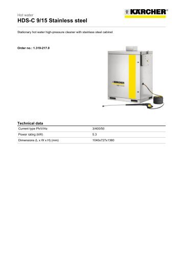 Karcher Pressure Washers HDS-C 9/15 Steel - Saracen Distribution