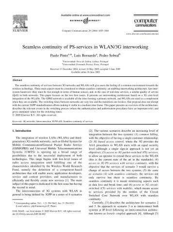 Seamless continuity of PS-services in WLAN/3G interworking