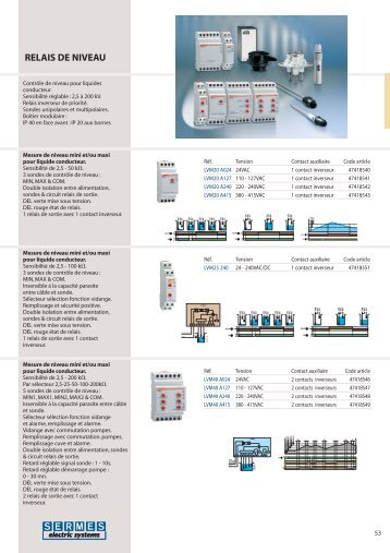 Relais de niveau - SERMES