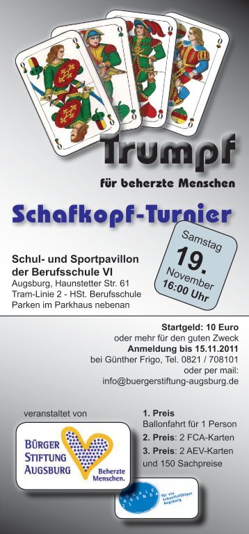 Schafkopf-Turnier - BÃ¼rgerstiftung Augsburg