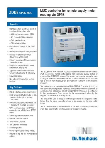 MUC controller for remote supply meter reading via GPRS