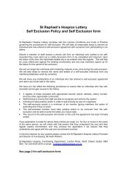 Self Exclusion Policy - St Raphael's Hospice