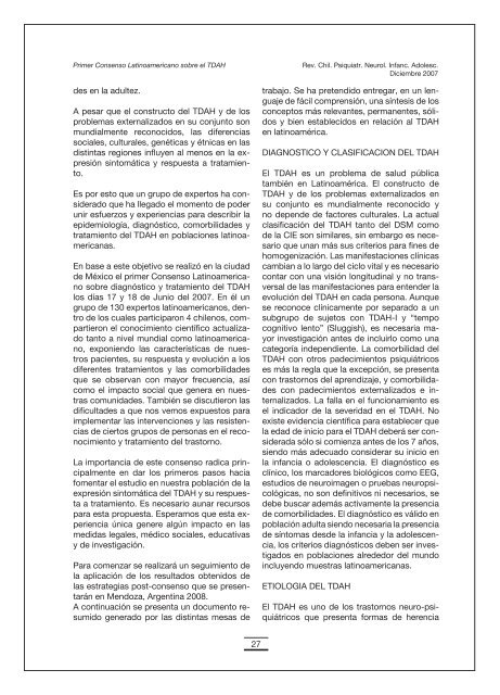 revista chilena de psiquiatria y neurologia de la infancia