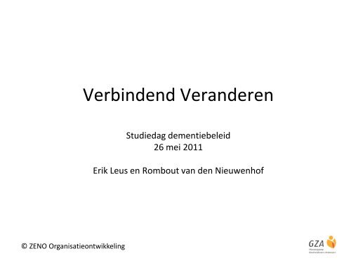 Verbindend veranderen - Dementie.be