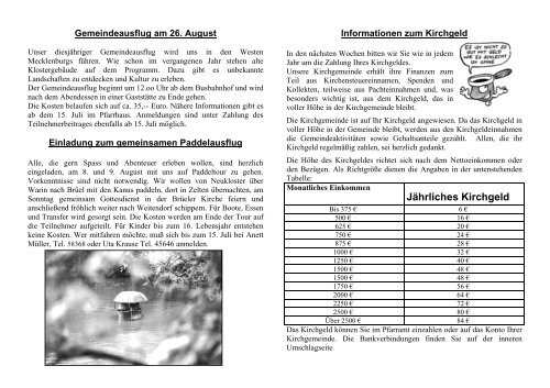 Gemeindebrief Juli - Evangelische Kirchengemeinde Neukloster