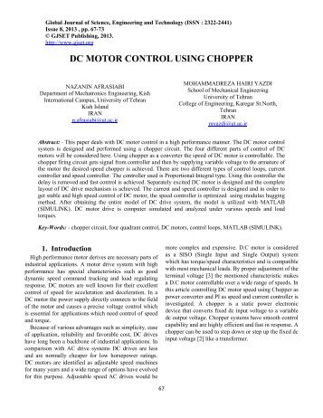 DC MOTOR CONTROL USING CHOPPER - Gjset.org