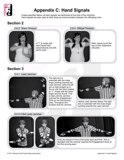 Appendix C: Hand Signals - Women's Flat Track Derby Association