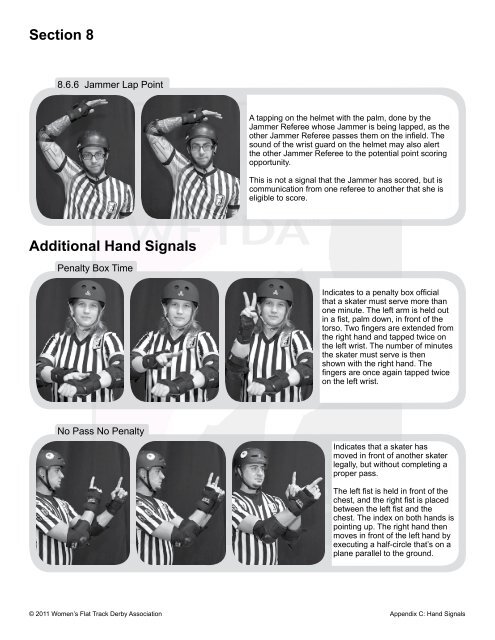 Appendix C: Hand Signals - Women's Flat Track Derby Association