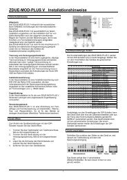 ZDUE-MOD-PLUS V Installationshinweise