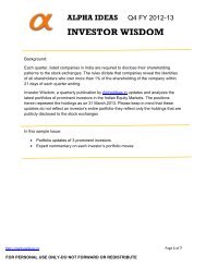 INVESTOR WISDOM - Alpha Ideas