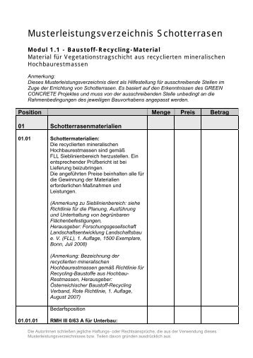 Muster LV-Ãsterreich - Schotterrasen