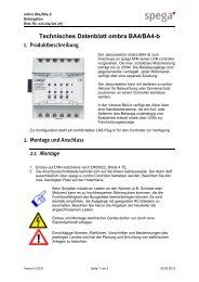 Technisches Datenblatt ombra BA4/BA4-b - spega.de