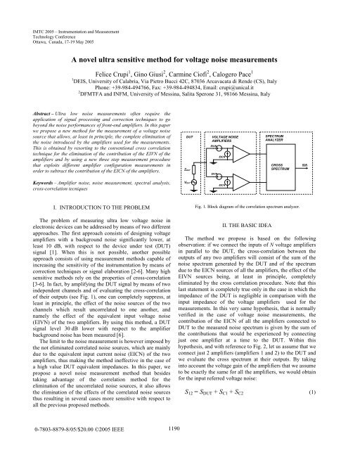 A novel ultra sensitive method for voltage noise ... - Felice Crupi