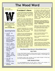 January 2009 (PDF) - Earle B. Wood Middle School PTA