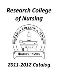 Catalog - Research College of Nursing