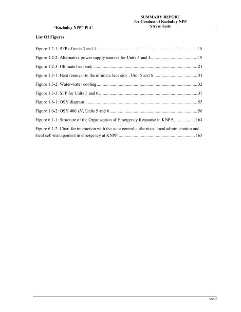 Summary Report for Conduct of Kozloduy NPP Stress Tests