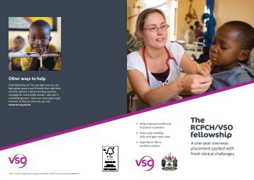 RCPCH/VSO Fellowship leaflet