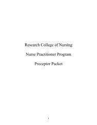 Preceptor Packet for the Nurse Practitioner Student - Research ...