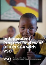 Independent Progress Review of DFID's SGA with VSO