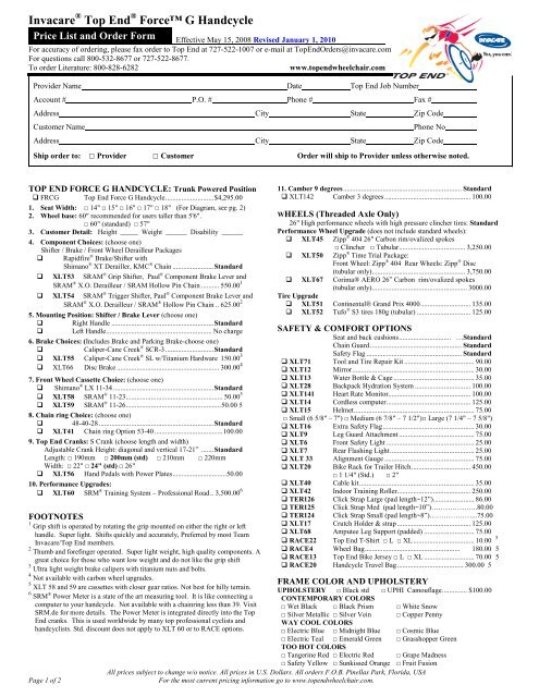 top end force g handcycle