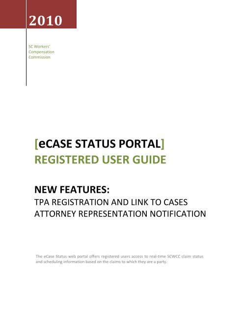 eCase status portal - Workers Compensation Commission