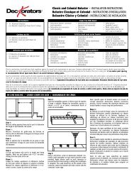 Deckorators Classic and Colonial Baluster Installation Instructions ...