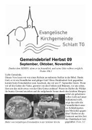 Gemeindebrief Herbst 09 - Evangelische Kirchgemeinde Schlatt
