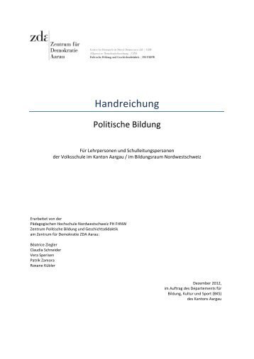 Handreichung fÃ¼r Lehrpersonen und ... - Politische Bildung