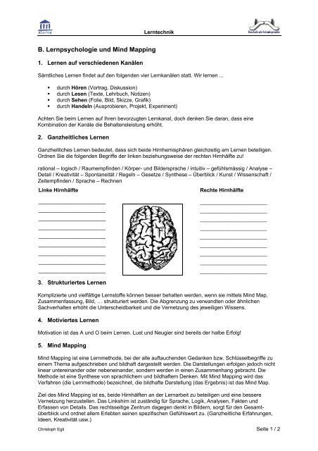 Lernpsychologie und Mind Map