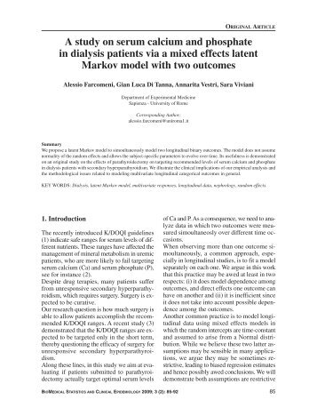 A study on serum calcium and phosphate in dialysis patients via a ...