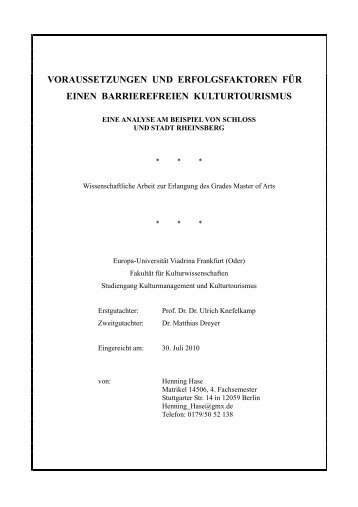 voraussetzungen und erfolgsfaktoren für einen barrierefreien ...