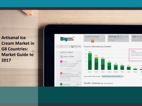 Artisanal Ice Cream Market in G8 Countries: Market Guide to 2017