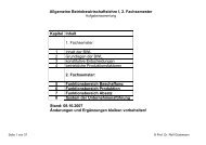 Allgemeine Betriebswirtschaftslehre I, 2. Fachsemester - guedemann