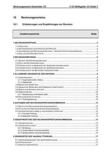 10 Rechnungsrevision - Kanton Thurgau