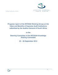 Progress report of the INTOSAI Working Group on the Value and ...