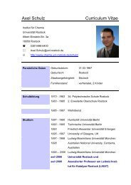 Axel Schulz Curriculum Vitae - Anorganische Chemie - UniversitÃ¤t ...