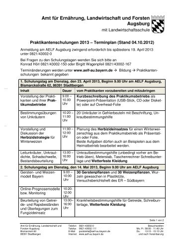 Amt fÃ¼r ErnÃ¤hrung, Landwirtschaft und Forsten Augsburg - Bayern