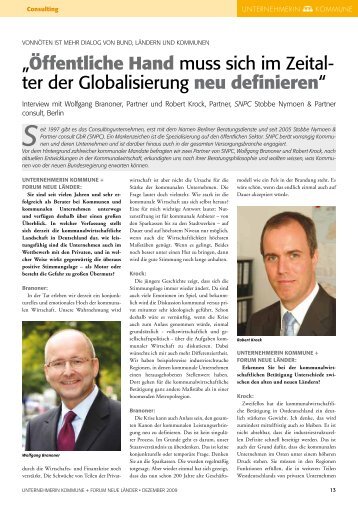 Interview mit Wolfgang Branoner und Robert Krock, Forum ... - SNPC