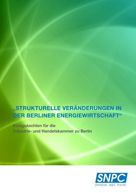 strukturelle verÃ¤nderungen in der berliner energiewirtschaft - SNPC