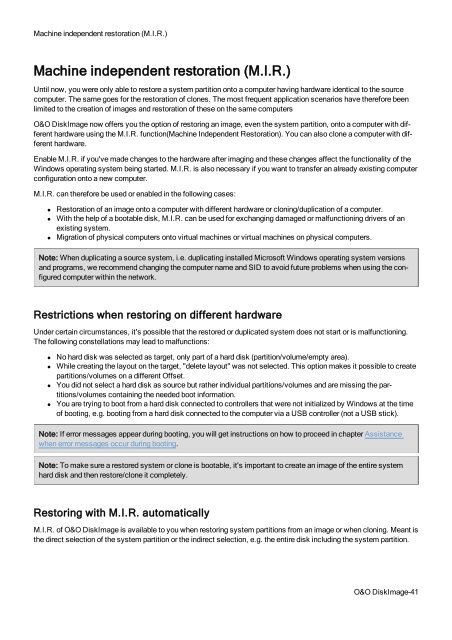 O&O DiskImage 7 User's Guide - O&O Software